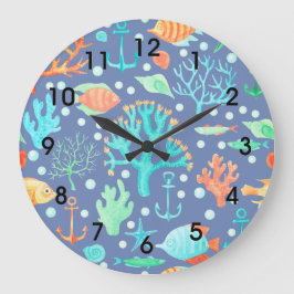 Reloj Redondo Grande Sealife
