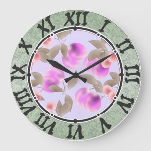 Reloj Redondo Grande Seamless light plum fruits purple berries cherry p