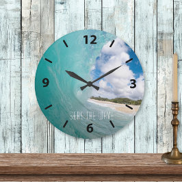 Reloj Redondo Grande Seas The Wave Tropical Ocean Wave
