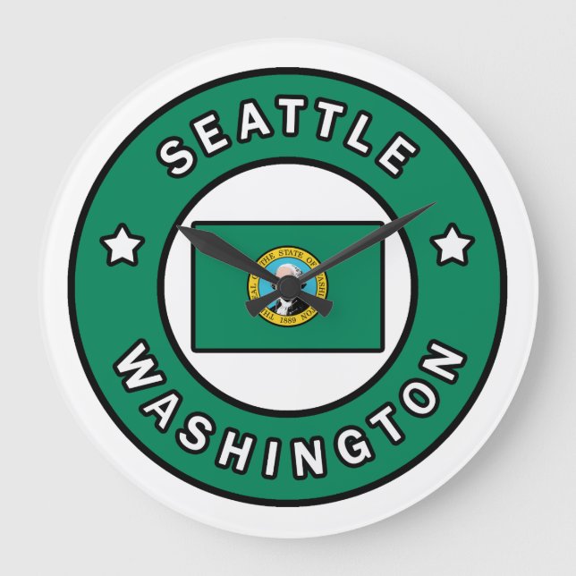Reloj Redondo Grande Seattle Washington (Anverso)
