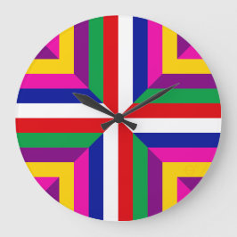 Reloj Redondo Grande Sección transversal de una estrella – Rojo/Blanco 