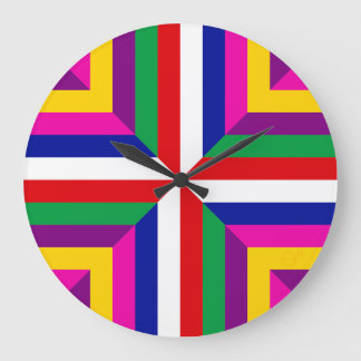 Reloj Redondo Grande Sección transversal de una estrella – Rojo/Blanco