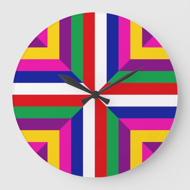 Reloj Redondo Grande Sección transversal de una estrella – Rojo/Blanco  (Anverso)