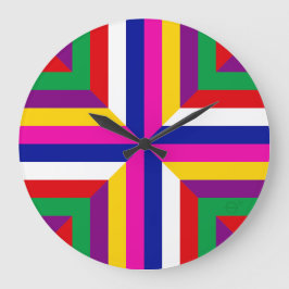 Reloj Redondo Grande Sección transversal estelar - Azul/Magenta - Equil