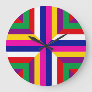 Reloj Redondo Grande Sección transversal estelar - Azul/Magenta - Equil