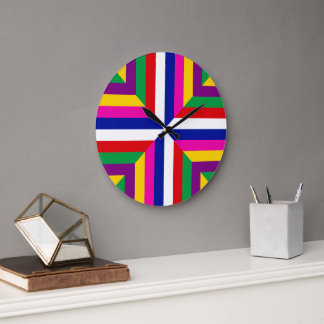 Reloj Redondo Grande Sección transversal estelar - Blanco/Azul - Equili