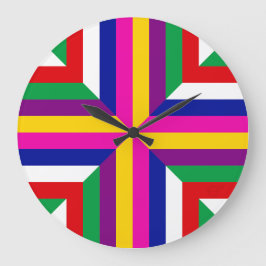 Reloj Redondo Grande Sección transversal estelar - Equilibrada Magenta/