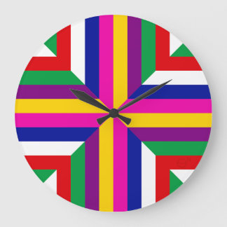 Reloj Redondo Grande Sección transversal estelar - Equilibrada Magenta/
