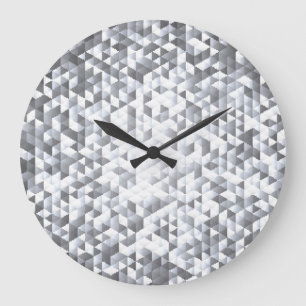Reloj Redondo Grande Secuencias de plata: fondo de mosaico brillante