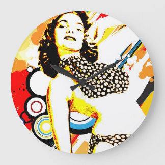 Reloj Redondo Grande Seducción Nostálgica - Polka Dottie
