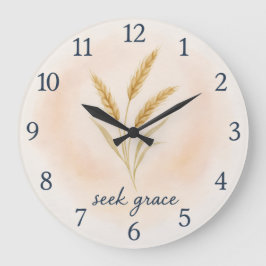 Reloj Redondo Grande Seek Grace – Watercolour Wheat Serenity Clock
