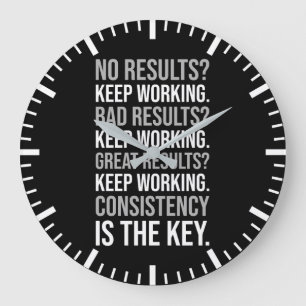 Reloj Redondo Grande Seguir trabajando - Gimnasio, agitación, éxito, mo