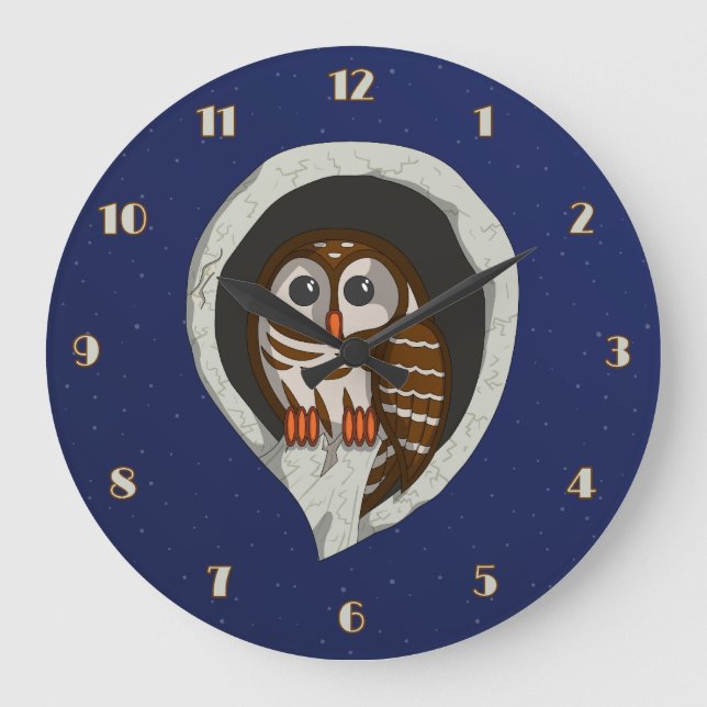 Reloj Redondo Grande Selene the Owl Clock (Anverso)
