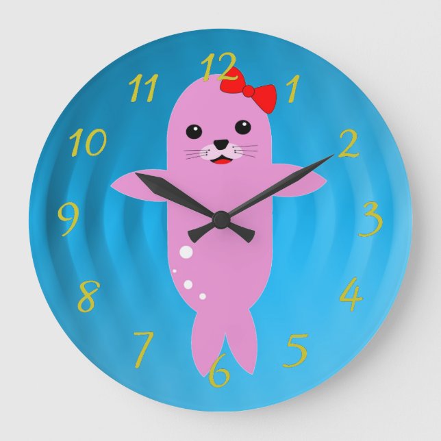 Reloj Redondo Grande Sello de cachorro (Anverso)