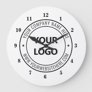 Reloj Redondo Grande Sello de empresa de logotipo comercial personaliza