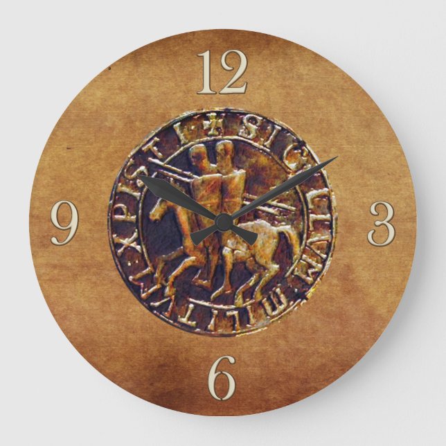 Reloj Redondo Grande Sello medieval de los Caballeros Templarios (Anverso)