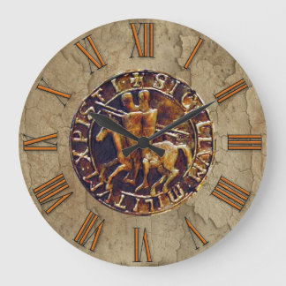 Reloj Redondo Grande Sello medieval de los Caballeros Templarios