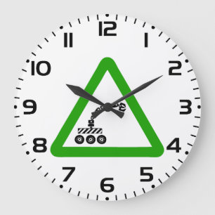 Reloj Redondo Grande Señal de advertencia de cruce de robot