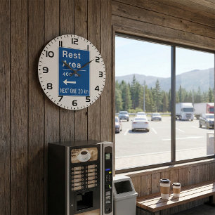 Reloj Redondo Grande Señal de Área de Descanso 400m Izquierda