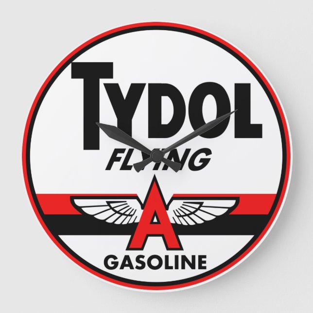 Reloj Redondo Grande Señal de cosecha Tydol Flying Gasoline (Anverso)