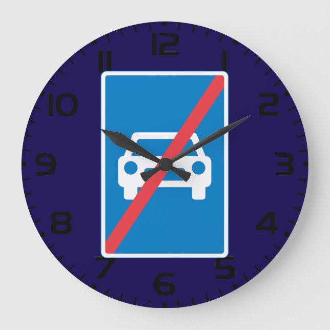 Reloj Redondo Grande Señal de Fin de Autopista (Anverso)