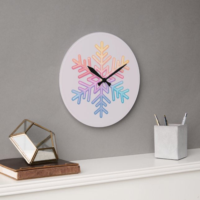 Reloj Redondo Grande Sencillo copo de nieve (Oficina)