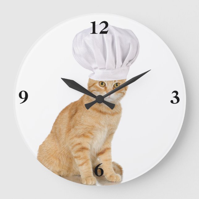 Reloj Redondo Grande Señor Cat Chef To You (Anverso)