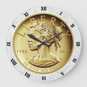 RELOJ REDONDO GRANDE SEÑORA 2017 DEL ORO LIBERTY COIN