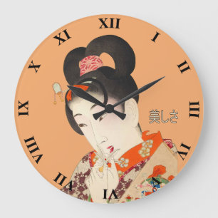 Reloj Redondo Grande Señora hermosa japanese Print 4 Toyohara Chikanob