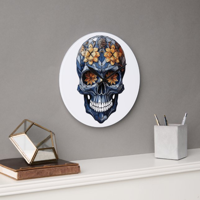 Reloj Redondo Grande 🕰️ 💀 Sensacional Skull Wall Clock 💀 🕰️ (Oficina)