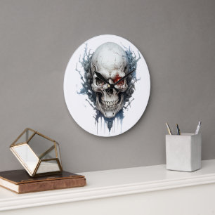 Reloj Redondo Grande 🕰️ 💀 Sensacional Skull Wall Clock 💀 🕰️