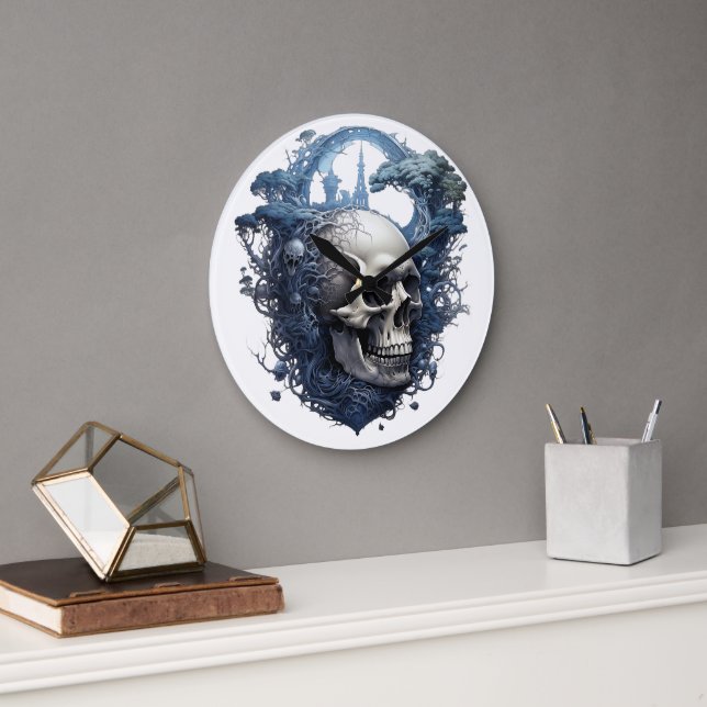 Reloj Redondo Grande 🕰️ 💀 Sensacional Skull Wall Clock 💀 🕰️ (Oficina)