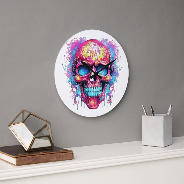 Reloj Redondo Grande 🕰️ 💀 Sensacional Skull Wall Clock 💀 🕰️ (Oficina)