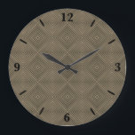 Reloj Redondo Grande Sepia Tone Hypnotic Diamond Moderno Pop Art<br><div class="desc">Reloj de pared redonda, decoración de arte en la pared y decoración de mobiliario casero accesorio con tonos sepia Diamante hipnótico arte pop moderno Resumen personalizado de ilustracion impreso en orden con imágenes de diseño de obras de arte originales de la imprenta del sello de tela en la tienda de...</div>
