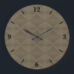 Reloj Redondo Grande Sepia Tone Hypnotic Diamond Moderno Pop Art<br><div class="desc">Reloj de pared redonda, decoración de arte en la pared y decoración de mobiliario casero accesorio con tonos sepia Diamante hipnótico arte pop moderno Resumen personalizado de ilustracion impreso en orden con imágenes de diseño de obras de arte originales de la imprenta del sello de tela en la tienda de...</div>