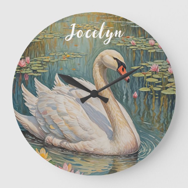 Reloj Redondo Grande Serenade Cisne Tranquila (Anverso)