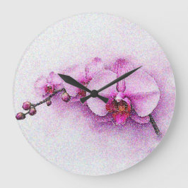 Reloj Redondo Grande Serenata del Cielo de Orquídea