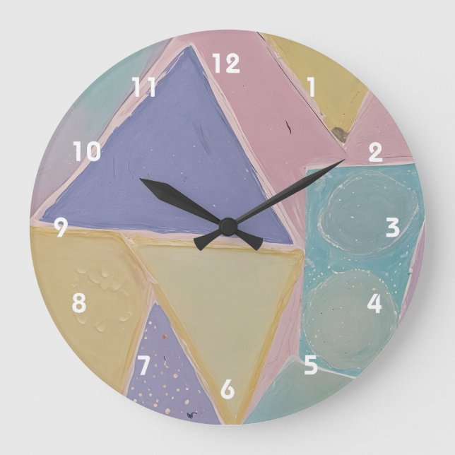 Reloj Redondo Grande Serene Abstracts: A Pastel Dream (Anverso)