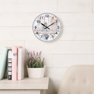 Reloj Redondo Grande Serene Woman Illustrating Fashion Designs peace 