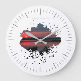 Reloj Redondo Grande Serenidad al Atardecer | Laguna Vespertina