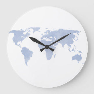 Reloj Redondo Grande Serenity Blue World map wall clock