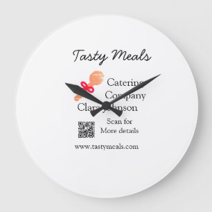 Reloj Redondo Grande Servicios de restauración agregar nombre QR código