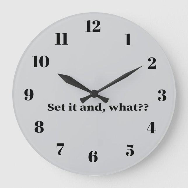 Reloj Redondo Grande Set it and, what? (Anverso)