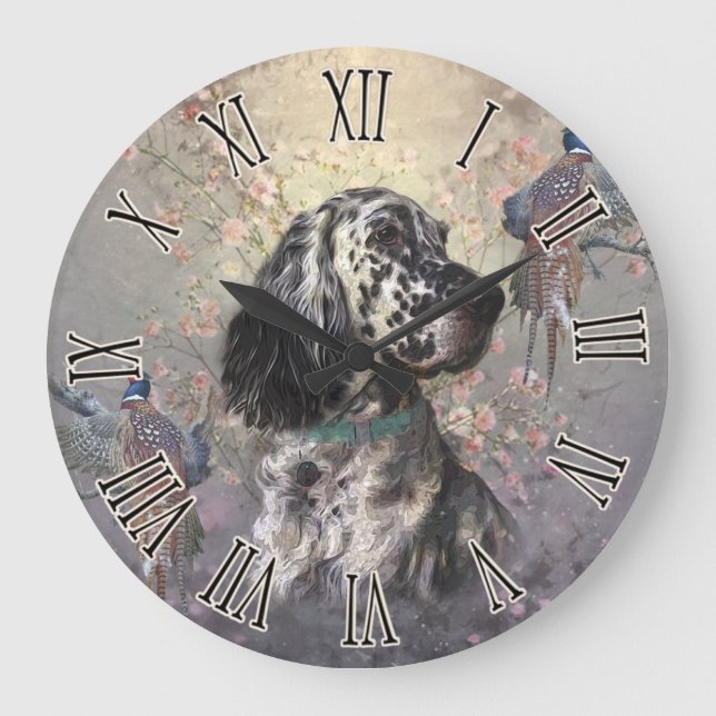 Reloj Redondo Grande Setter inglés (Anverso)