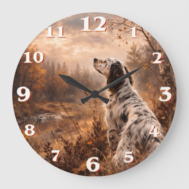 Reloj Redondo Grande Setter inglés (Anverso)