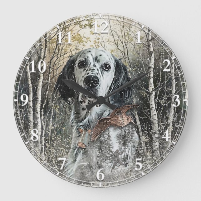 Reloj Redondo Grande Setter Inglés  (Anverso)