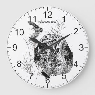 Reloj Redondo Grande Setter inglés, caza de chocha
