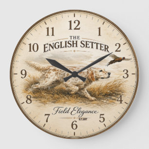 Reloj Redondo Grande SETTER INGLÉS, El Arte de la Caza