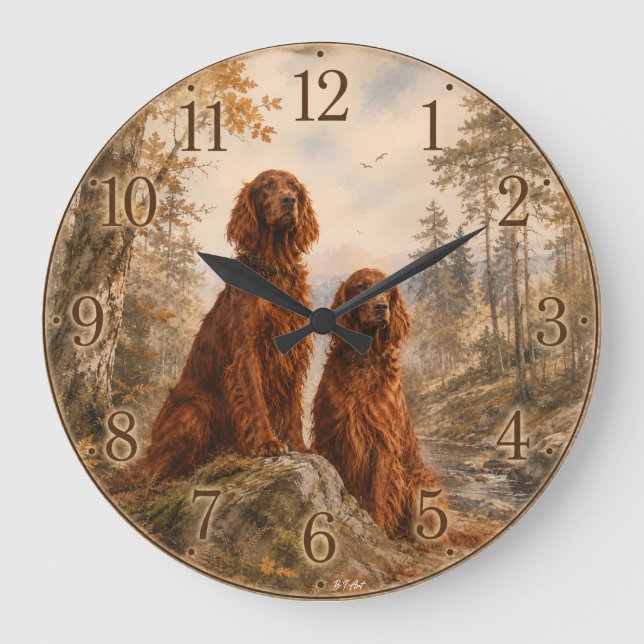 Reloj Redondo Grande Setter Irlandés   (Anverso)