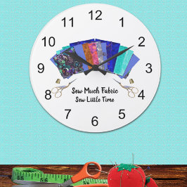 Reloj Redondo Grande Sew Many Fabric Quilter
